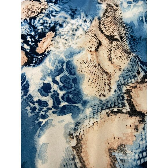 NEW Radiant One Shoulder Blue Blouse Snakeskin Blush Boho Top Bluson Size Small - Picture 5 of 6